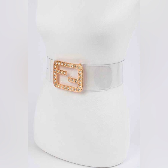Plus Size Clear & Gold Waist Statement Belt main image 5